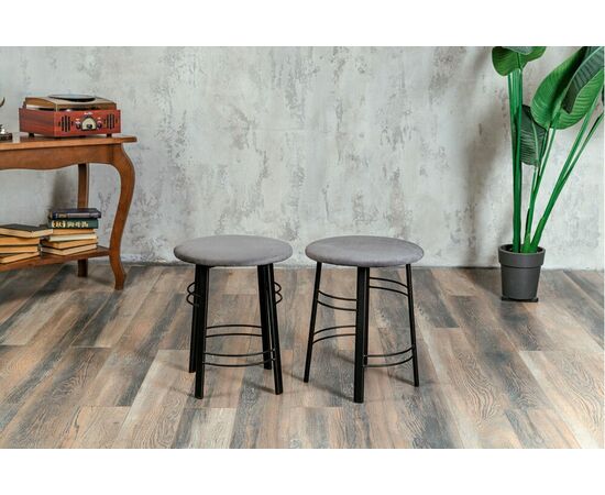 Табурет для кухни Shado 03 серый велюр, каркас черный, изображение 9 | Интернет магазин мебели и декора LifeDekor