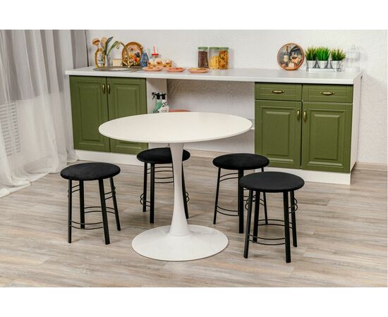 Табурет для кухни Shado 03 черный велюр, каркас черный, изображение 3 | Интернет магазин мебели и декора LifeDekor