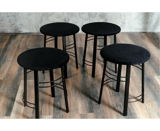 Табурет для кухни Shado 03 черный велюр, каркас черный, изображение 9 | Интернет магазин мебели и декора LifeDekor