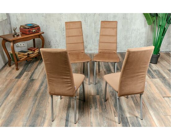 Кухонный стул SHADO Зевс коричневый велюр, каркас бриллиант, изображение 5 | Интернет магазин мебели и декора LifeDekor