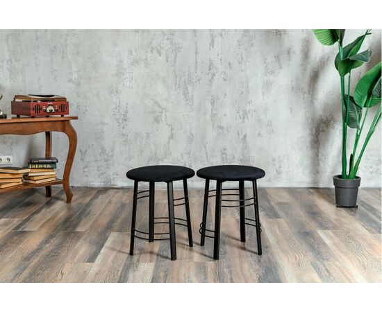 Табурет для кухни Shado 03 черный велюр, каркас черный, изображение 10 | Интернет магазин мебели и декора LifeDekor