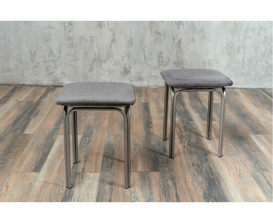 Табурет для кухни Shado 01 серый велюр, каркас бриллиант | Интернет магазин мебели и декора LifeDekor