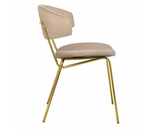 Стул Elle латте с золотыми ножками, изображение 3 | Интернет магазин мебели и декора LifeDekor