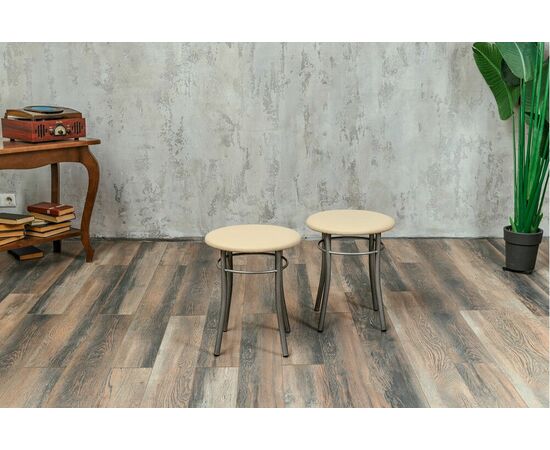 Кухонный табурет Shado Хокер бежевый, каркас бриллиант, изображение 9 | Интернет магазин мебели и декора LifeDekor