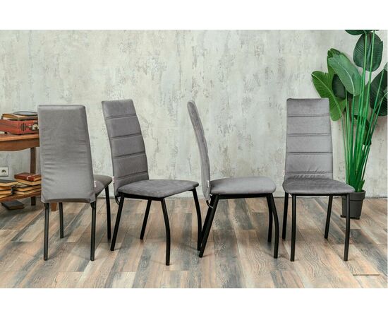 Кухонный стул SHADO Зевс серый велюр, черный каркас, изображение 4 | Интернет магазин мебели и декора LifeDekor