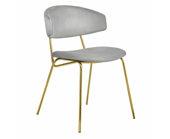 Стул Elle серый с золотыми ножками | Интернет магазин мебели и декора LifeDekor