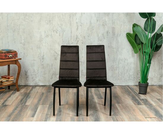 Кухонный стул SHADO Зевс черный велюр, черный каркас, изображение 7 | Интернет магазин мебели и декора LifeDekor