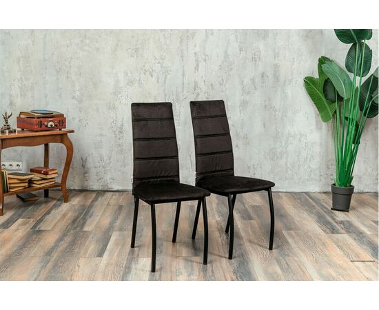 Кухонный стул SHADO Зевс черный велюр, черный каркас, изображение 9 | Интернет магазин мебели и декора LifeDekor