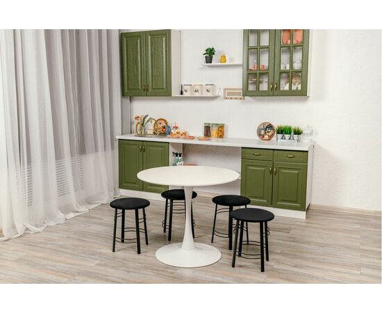 Табурет для кухни Shado 03 черный велюр, каркас черный, изображение 2 | Интернет магазин мебели и декора LifeDekor