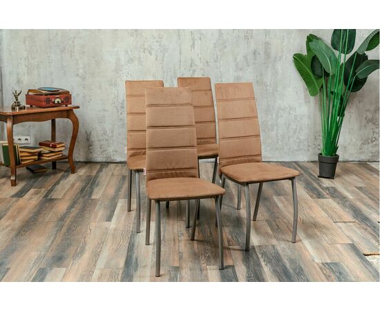 Кухонный стул SHADO Зевс коричневый велюр, каркас бриллиант, изображение 2 | Интернет магазин мебели и декора LifeDekor