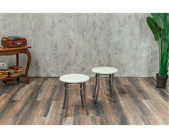 Кухонный табурет Shado Хокер белый, каркас бриллиант, изображение 8 | Интернет магазин мебели и декора LifeDekor