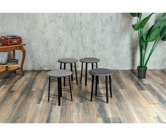 Табурет для кухни Shado 03 серый велюр, каркас черный, изображение 7 | Интернет магазин мебели и декора LifeDekor