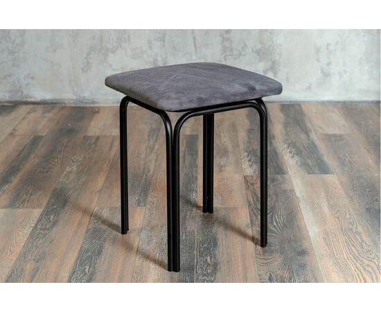 Табурет для кухни Shado 01 серый велюр, каркас черный | Интернет магазин мебели и декора LifeDekor