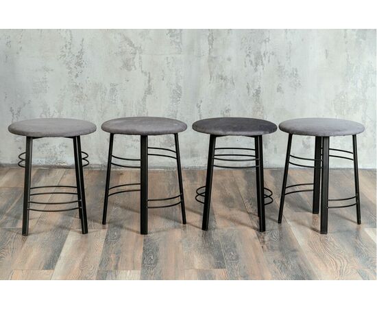 Табурет для кухни Shado 03 серый велюр, каркас черный, изображение 6 | Интернет магазин мебели и декора LifeDekor