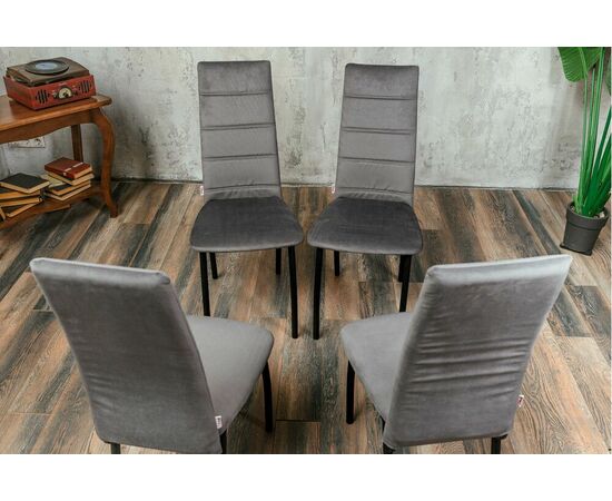 Кухонный стул SHADO Зевс серый велюр, черный каркас, изображение 6 | Интернет магазин мебели и декора LifeDekor