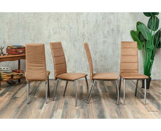 Кухонный стул SHADO Зевс коричневый велюр, каркас бриллиант, изображение 4 | Интернет магазин мебели и декора LifeDekor