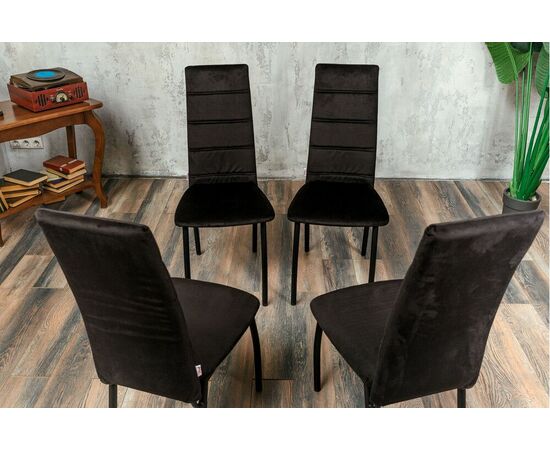 Кухонный стул SHADO Зевс черный велюр, черный каркас, изображение 6 | Интернет магазин мебели и декора LifeDekor