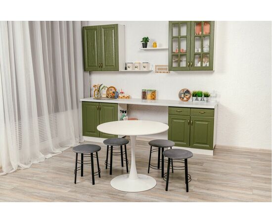 Табурет для кухни Shado 03 серый велюр, каркас черный, изображение 2 | Интернет магазин мебели и декора LifeDekor