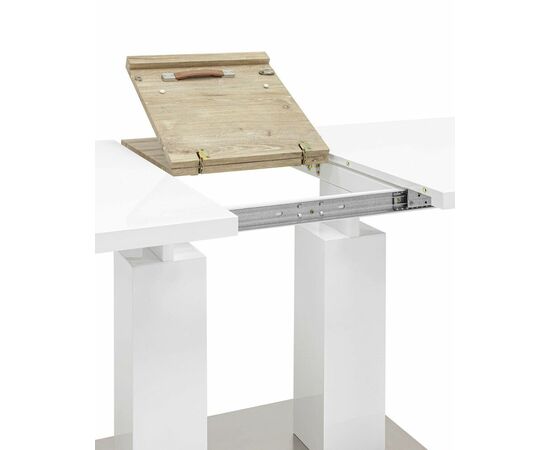 Стол обеденный Сиэтл раскладной 140-180*90 глянцевый белый, изображение 6 | Интернет магазин мебели и декора LifeDekor