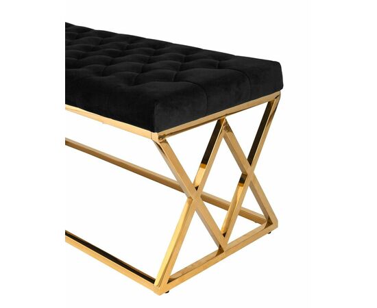 Банкетка ИНСИГНИЯ черная велюр, изображение 6 | Интернет магазин мебели и декора LifeDekor