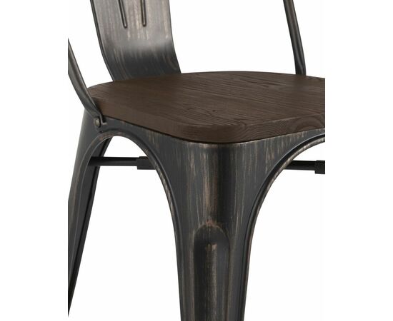 Стул TOLIX WOOD черный патина золото, изображение 2 | Интернет магазин мебели и декора LifeDekor