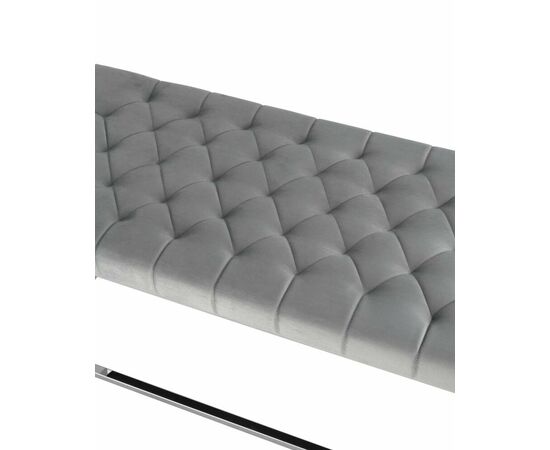 Банкетка ИНСИГНИЯ велюр серый сталь серебро, изображение 8 | Интернет магазин мебели и декора LifeDekor