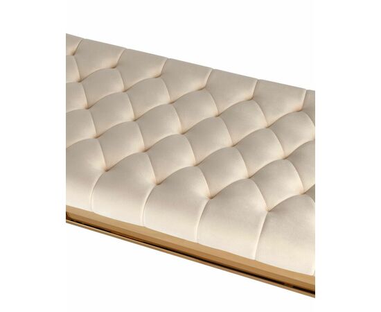 Банкетка-скамейка БРУКЛИН велюр бежевый сталь золото, изображение 6 | Интернет магазин мебели и декора LifeDekor
