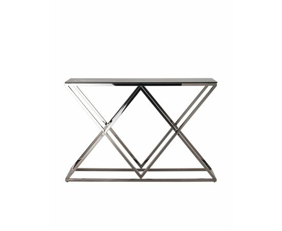 Консоль ИНСИГНИЯ 115*30 сталь темный хром стекло smoke, изображение 4 | Интернет магазин мебели и декора LifeDekor