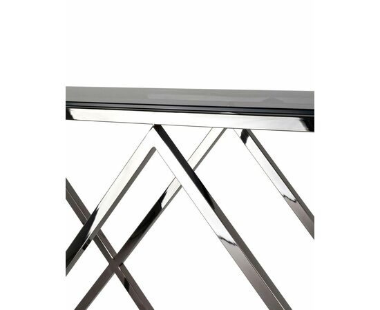Консоль ИНСИГНИЯ 115*30 сталь темный хром стекло smoke, изображение 6 | Интернет магазин мебели и декора LifeDekor
