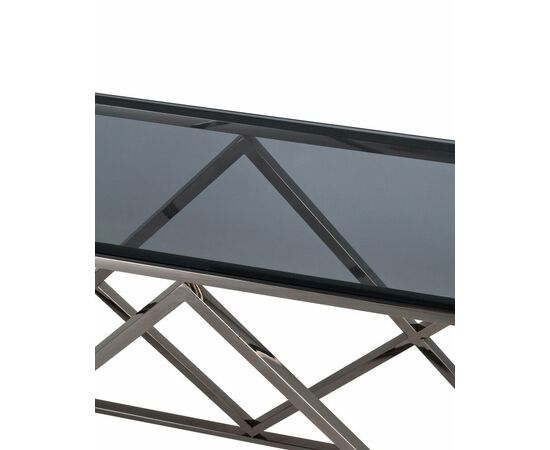 Консоль ИНСИГНИЯ 115*30 сталь темный хром стекло smoke, изображение 5 | Интернет магазин мебели и декора LifeDekor