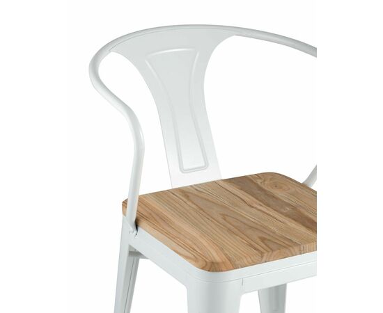 Стул TOLIX ARM WOOD с подлокотниками белый, изображение 8 | Интернет магазин мебели и декора LifeDekor