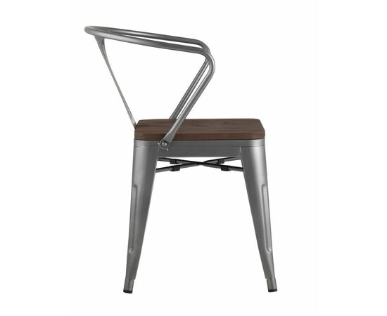 Стул TOLIX ARM WOOD с подлокотниками серебристый, изображение 16 | Интернет магазин мебели и декора LifeDekor