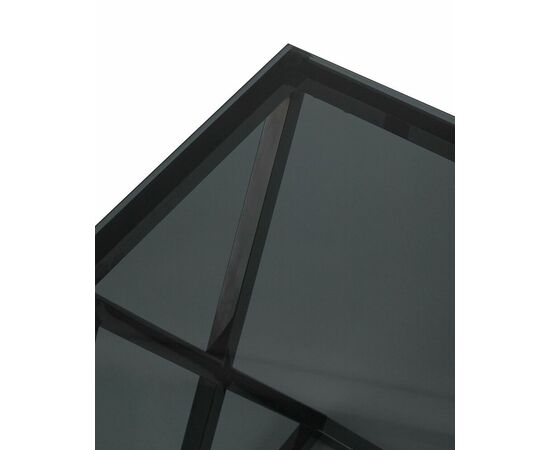 Журнальный стол 55*55 ИНСИГНИЯ сталь темный хром стекло smoke, изображение 6 | Интернет магазин мебели и декора LifeDekor