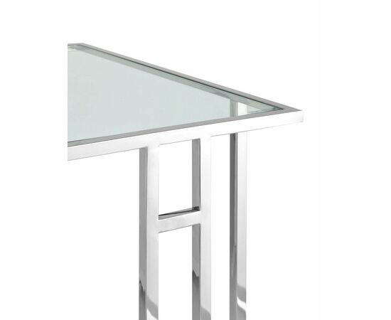 Журнальный столик 50*32 БОСТОН прозрачное стекло сталь серебро, изображение 10 | Интернет магазин мебели и декора LifeDekor