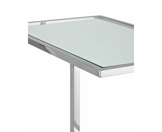 Журнальный столик 50*32 БОСТОН прозрачное стекло сталь серебро, изображение 11 | Интернет магазин мебели и декора LifeDekor