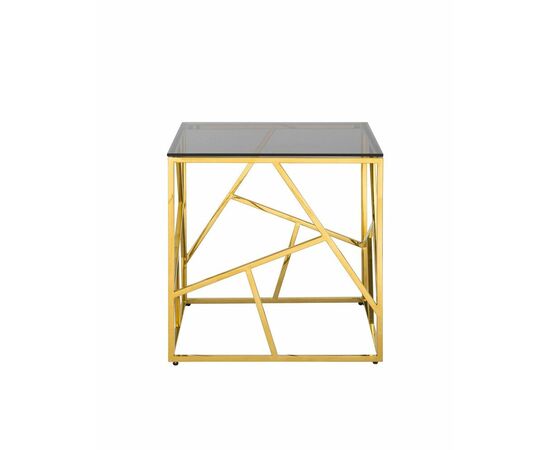 Журнальный столик 55*55 АРТ ДЕКО золото стекло smoke, изображение 3 | Интернет магазин мебели и декора LifeDekor
