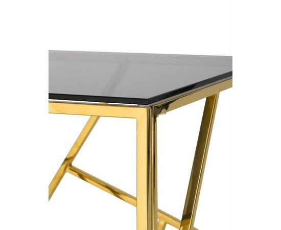 Журнальный столик 55*55 АРТ ДЕКО золото стекло smoke, изображение 5 | Интернет магазин мебели и декора LifeDekor