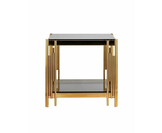 Журнальный столик 55*55 ГЭТСБИ золото стекло smoke, изображение 6 | Интернет магазин мебели и декора LifeDekor
