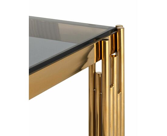 Журнальный столик 55*55 ГЭТСБИ золото стекло smoke, изображение 8 | Интернет магазин мебели и декора LifeDekor
