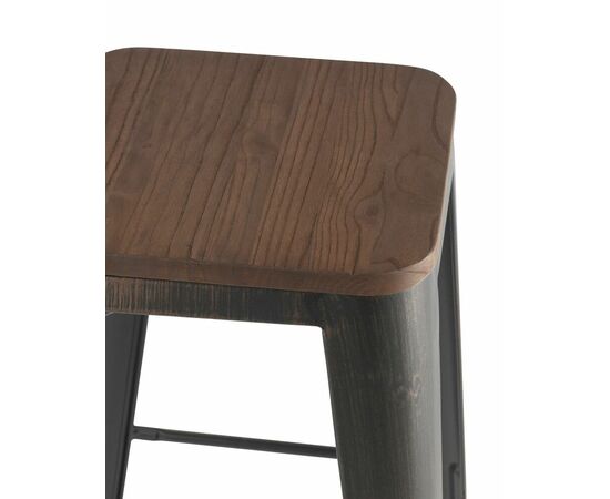 Стул барный TOLIX WOOD черный патина золото, изображение 5 | Интернет магазин мебели и декора LifeDekor