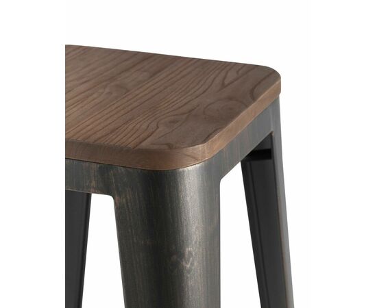 Стул барный TOLIX WOOD черный патина золото, изображение 6 | Интернет магазин мебели и декора LifeDekor