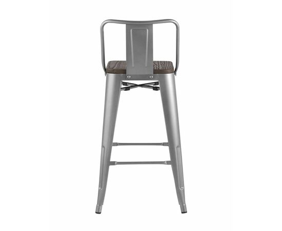 Стул полубарный TOLIX WOOD со спинкой серебристый матовый, изображение 6 | Интернет магазин мебели и декора LifeDekor