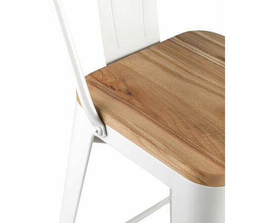 Стул полубарный TOLIX WOOD со спинкой белый глянцевый, изображение 7 | Интернет магазин мебели и декора LifeDekor