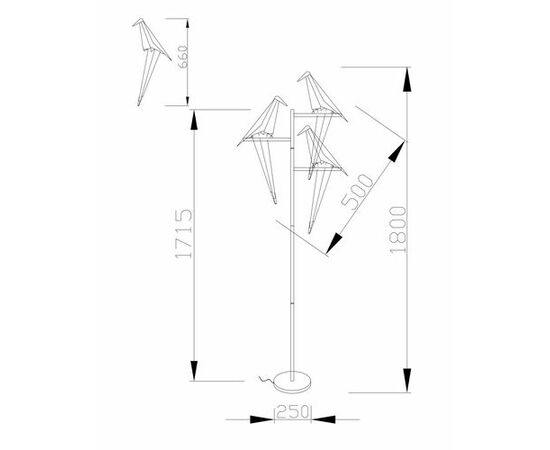 Светодиодный торшер Moderli V3075-3FL origami Birds 3*LED*6W, изображение 6 | Интернет магазин мебели и декора LifeDekor