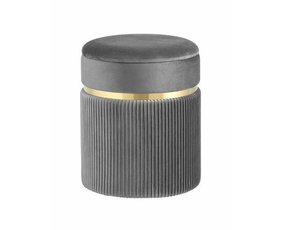 Пуф Миранда с ящиком велюр серый | Интернет магазин мебели и декора LifeDekor