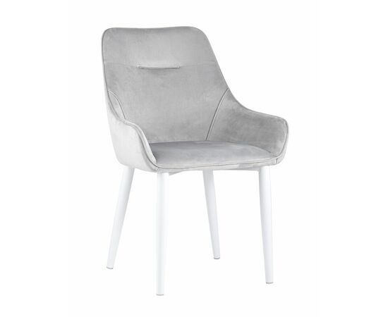 Стул Диана велюр серый ножки белые | Интернет магазин мебели и декора LifeDekor