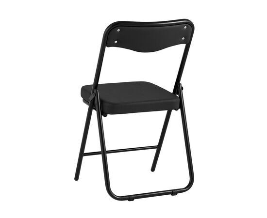 Складной стул Джонни экокожа черный каркас черный матовый, изображение 6 | Интернет магазин мебели и декора LifeDekor