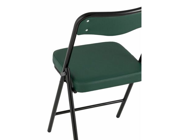 Складной стул Джонни экокожа зелёный каркас черный матовый, изображение 7 | Интернет магазин мебели и декора LifeDekor