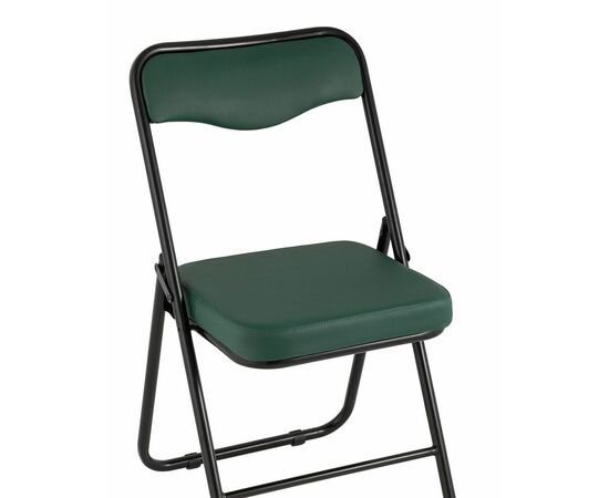 Складной стул Джонни экокожа зелёный каркас черный матовый, изображение 2 | Интернет магазин мебели и декора LifeDekor