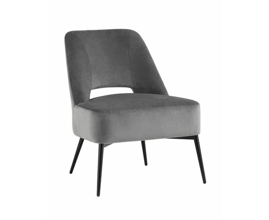 Кресло лаунж Бостон велюр тёмно-серый | Интернет магазин мебели и декора LifeDekor